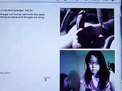 Уеб камера, dirtytalking и подигравателен жена с очила