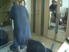 BBW чука вибратор на огледало и сокове поток